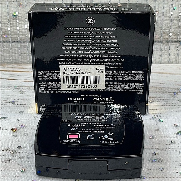 Chanel Les Tissages De Chanel Blush Duo Tweed Effect, 17 Tweed Fuchsia NIB RARE - Picture 9 of 10